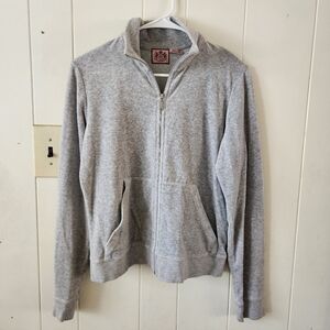 Juicy Couture Heather Gray Zip-Up Sweater Size XL